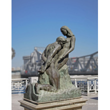 decoración al aire libre bronce metal vida tamaño mujer y hombre estatua erótica